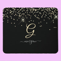 Parties scintillant or & Monogramme Nom de script