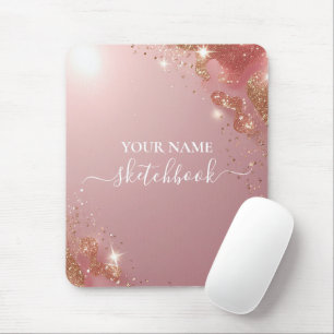 Tapis De Souris Parties scintillant or rose Mousepad personnalisé 
