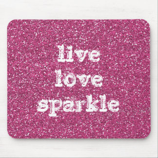 Tapis De Souris Parties scintillant rose avec Citation étincelante