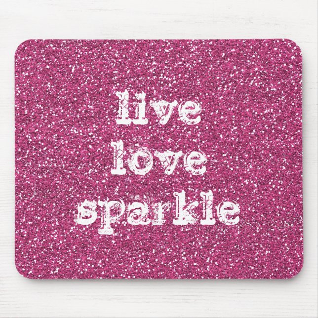 Tapis De Souris Parties scintillant rose avec Citation étincelante (Devant)