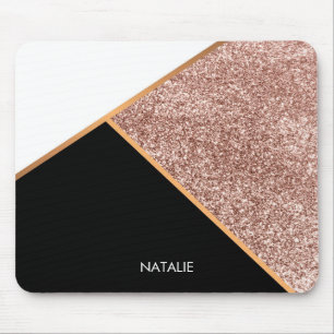 Tapis De Souris Parties scintillant rose géométrique