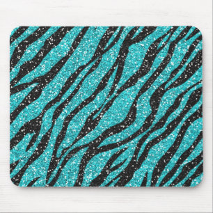 Tapis De Souris Parties scintillant turquoise Zebra Print