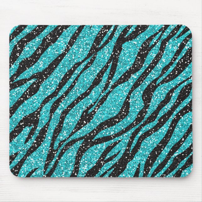Tapis De Souris Parties scintillant turquoise Zebra Print (Devant)