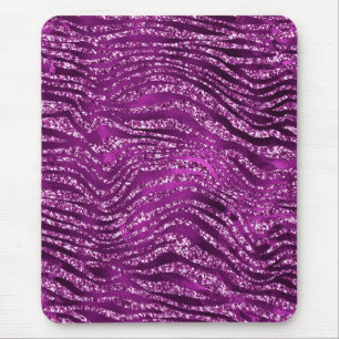 Tapis De Souris Parties scintillant violet Ombre glam Tiger Stripe