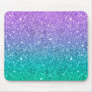 Tapis De Souris Parties scintillant violette et verte ombre et tex