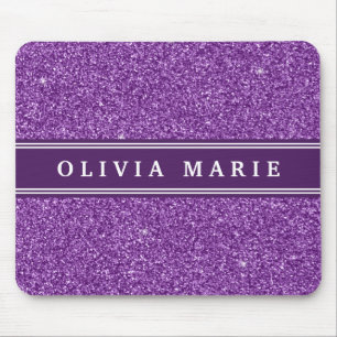 Tapis De Souris Parties scintillant violette (faux) Nom personnali