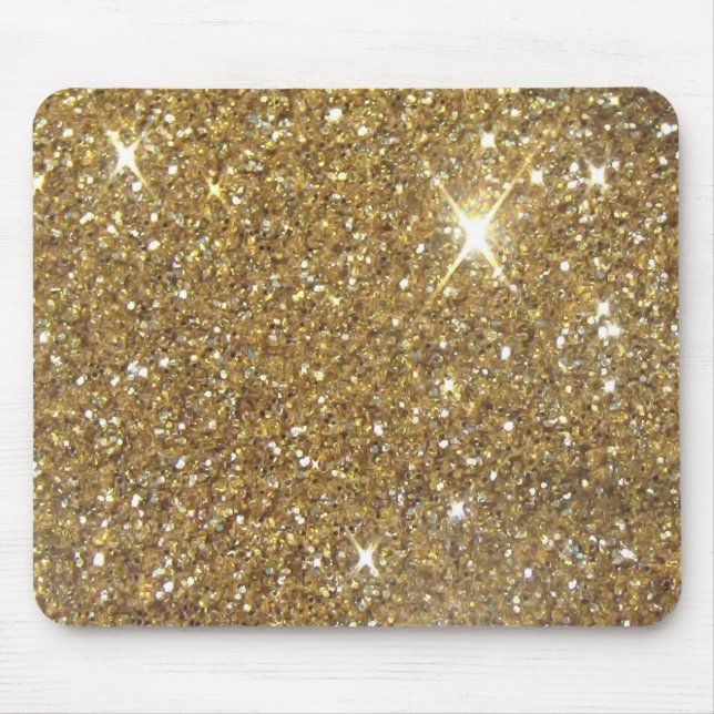 Tapis De Souris Parties scintillantes de luxe d'or - image (Devant)
