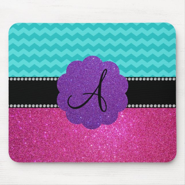 Tapis De Souris Parties scintillantes de rose de chevrons de (Devant)