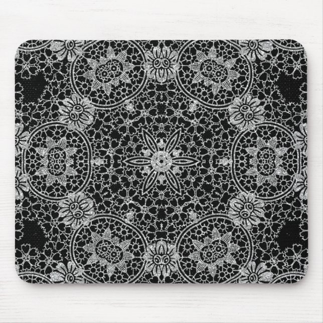 Tapis De Souris Parties scintillantes noires (Devant)