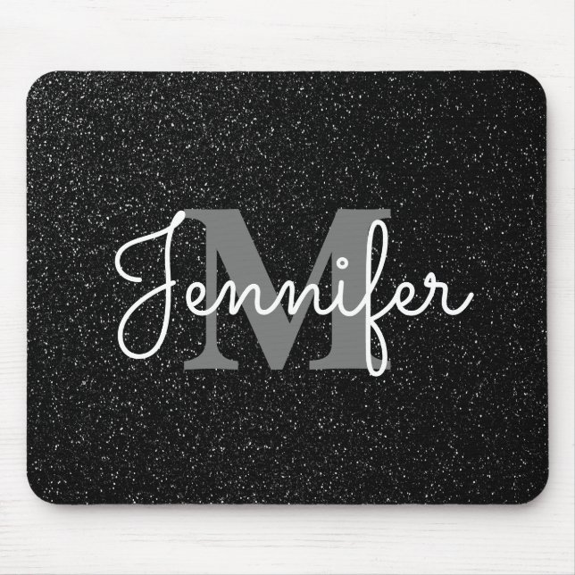 Tapis De Souris Parties scintillantes noires (Devant)