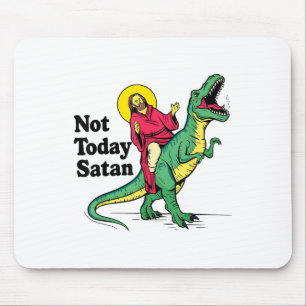 Tapis De Souris Pas aujourd'hui Satan Jésus équitation Dinosaur Ga