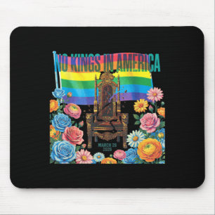Tapis De Souris Pas de rois en Amérique Floral LBGTQ Arc-en-ciel