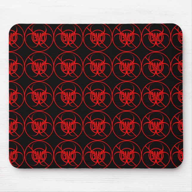 Tapis De Souris Pas d'OGM Mousepad Biodanger Avertissement Souris  (Devant)