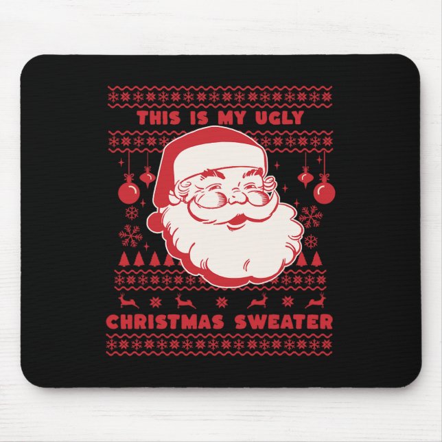 Tapis De Souris Pas si moche Noël Père Noël famille Xmas (Devant)