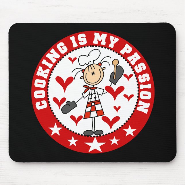 Tapis De Souris Passion femelle Mousepad de cuisine de chef (Devant)