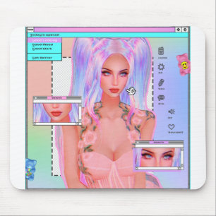 Tapis De Souris Pastel Aesthetic POC Girl