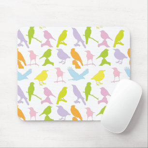 Tapis De Souris Pastel Coloured Variété d'oiseaux Motif