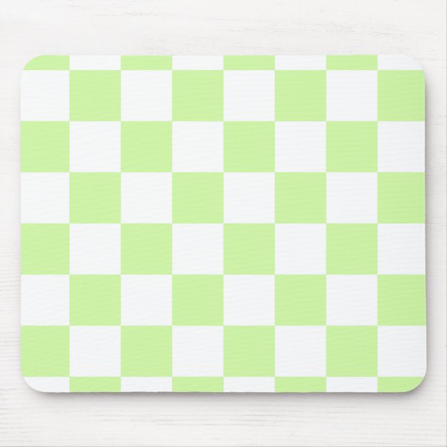 Tapis De Souris Pastel Green À damiers En vichy Motif (Devant)