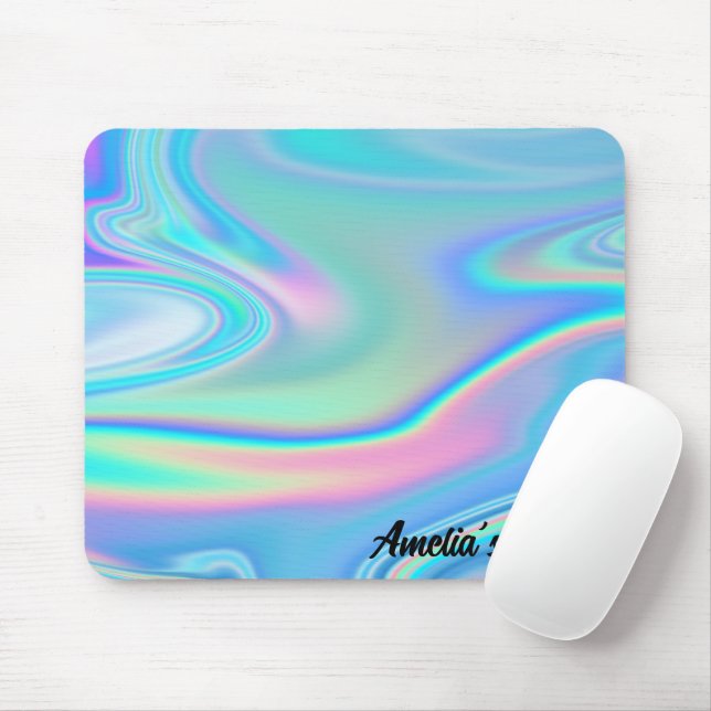 Tapis De Souris Pastel Holograph Abstrait (Avec souris)