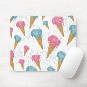 Tapis De Souris Pastel Retro Aquarelle Crème glacée et arrosages