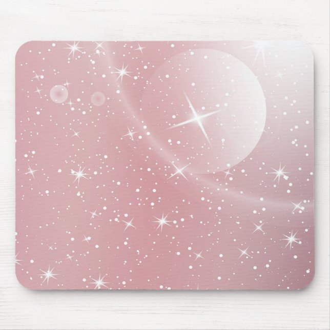 Tapis De Souris Pastel Starry Sky rose Gradient Lune Galaxie Desig (Devant)