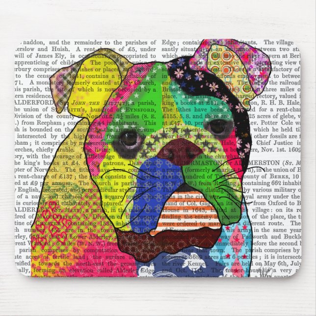 Tapis De Souris Patchwork Bulldog (Devant)