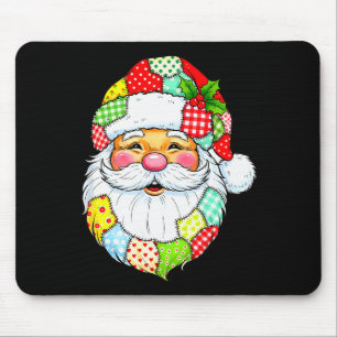 Tapis De Souris Patchwork Noël Père Noël Hommes Femmes Vintage 