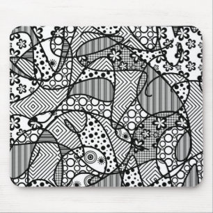 Tapis De Souris Patchwork noir et blanc 04 de motif