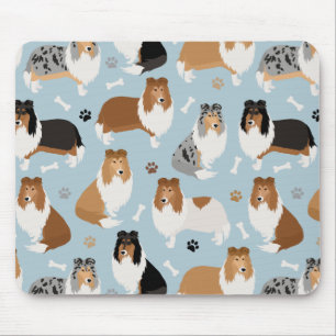 Tapis De Souris Pâtes et os de collie rugueux