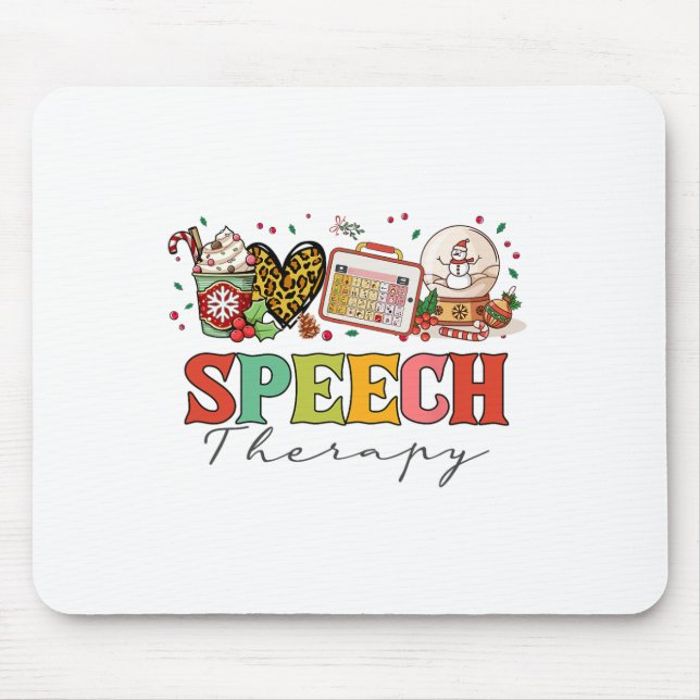 Tapis De Souris Pathologiste en orthophonie Slp Noël Thanksgiving (Devant)