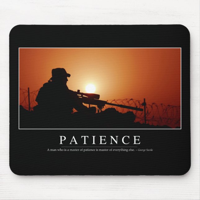 Tapis De Souris Patience : Citation inspirante (Devant)