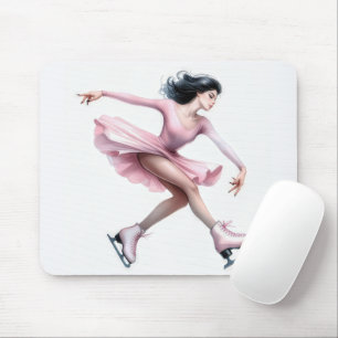 Tapis De Souris Patinage artistique avec patins à glace rose