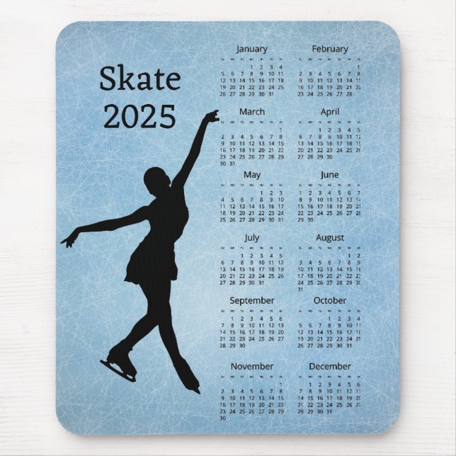 Tapis De Souris Patinage sur glace 2025 Calendrier Pad souris (Devant)