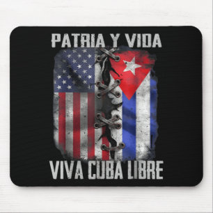 Tapis De Souris Patria Y Vida Viva Cuba Libre Patriotique Rétro US