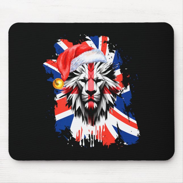 Tapis De Souris Patriotic British Christmas Uk English Flag Premiu (Devant)