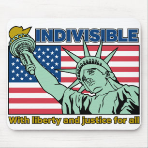 Tapis De Souris Patriotique-indivisible-Liberté et Justice pour to