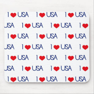 TAPIS DE SOURIS PATRIOTIQUE ROUGE BLANC BLEU J'AIME USA