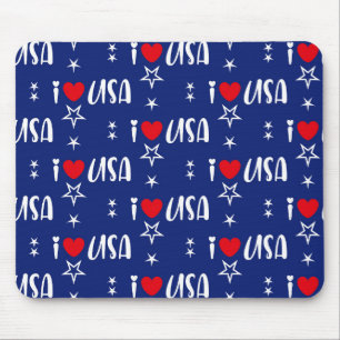 TAPIS DE SOURIS PATRIOTIQUE ROUGE BLANC BLEU J'AIME USA