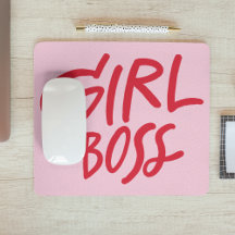 Patronne Féminine Typographie Gras Rouge et Rose