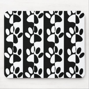 Tapis De Souris Patrouilles Et Rayures De Chien Noir Et Blanc