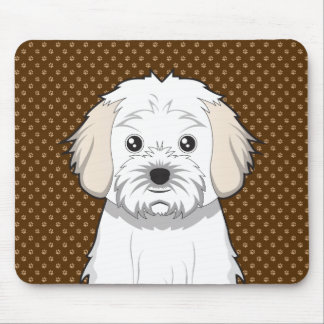 Tapis De Souris Pattes de bande dessinée de chien de Cavachon