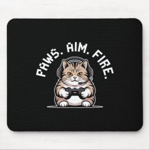 Tapis De Souris Pattes Visent Feu Félin Chat Joueur Respawning Hom
