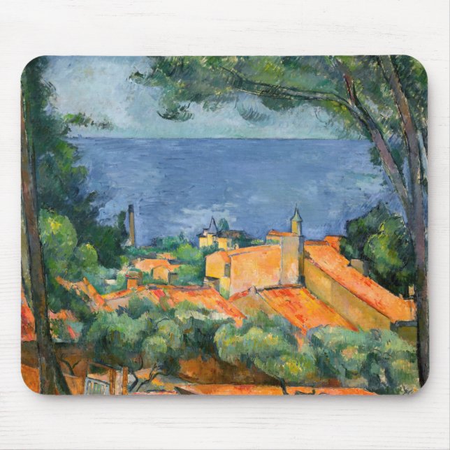 Tapis De Souris Paul Cezanne - Estaque aux toits rouges (Devant)