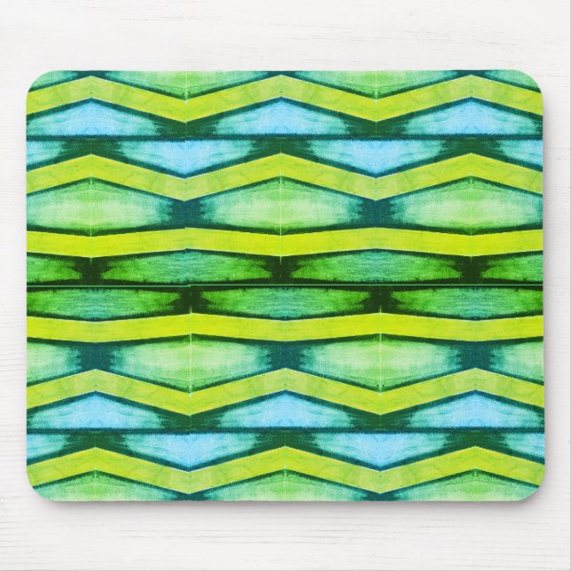 Tapis De Souris "Pavé de souris Chevron bleu et vert (Devant)