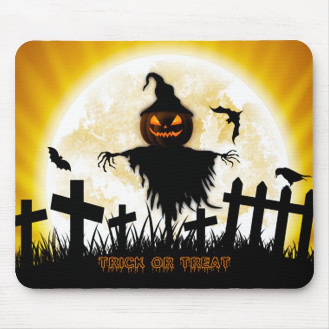 Tapis De Souris Pavé de souris Halloween/Trace ou traitement (Devant)