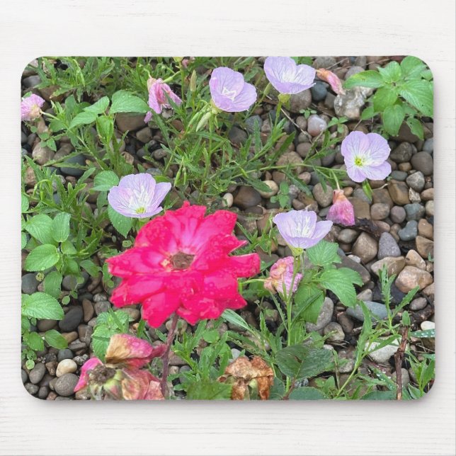 Tapis De Souris Pavé de souris rose et Primrose (Devant)