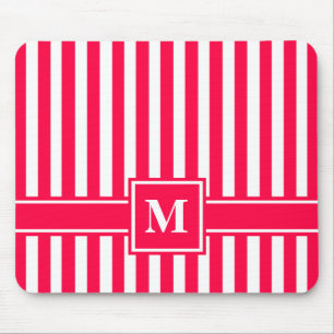 Tapis De Souris Pavot moderne en bande avec Monogramme