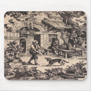 Tapis De Souris Pays français vintage Toile Mousepad noir