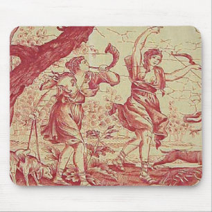 Tapis De Souris Pays français vintage Toile rouge Mousepad
