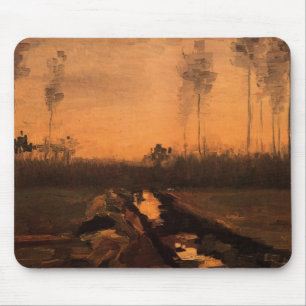 Tapis De Souris Paysage au crépuscule par Vincent van Gogh